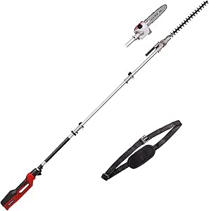 Einhell Sierra/cortasetos de barra eléctrica GC-HC 90/2046 T (900 W, longitud de corte de 41,2 cm de cortasetos, longitud de corte de 18 cm de motosierra, mango hasta 2,60 m)